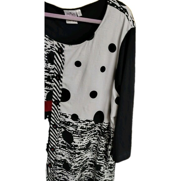 Parsley & Sage Dress Size 3X Polka Dot Button 3/4 Sleeve Cotton - Picture 4 of 7